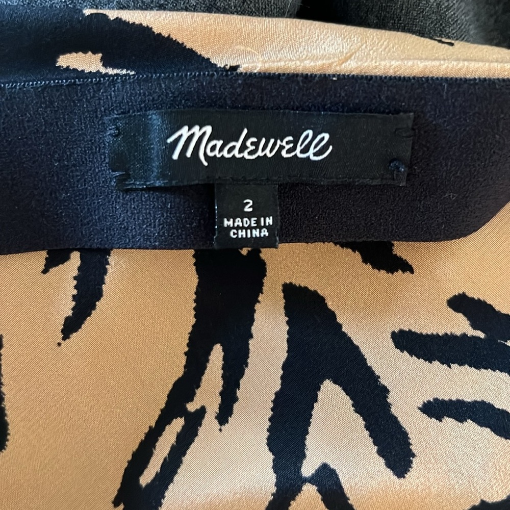 Madewell 100% silk leopard print midi skirt size 2 - Picture 3 of 4